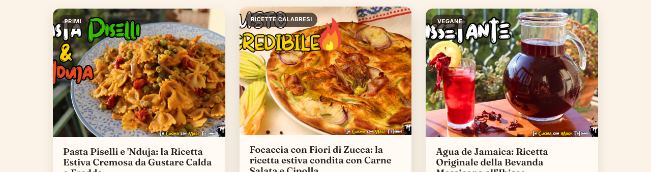 Pagina ricette del sito In Cucina con Mago Totonno
